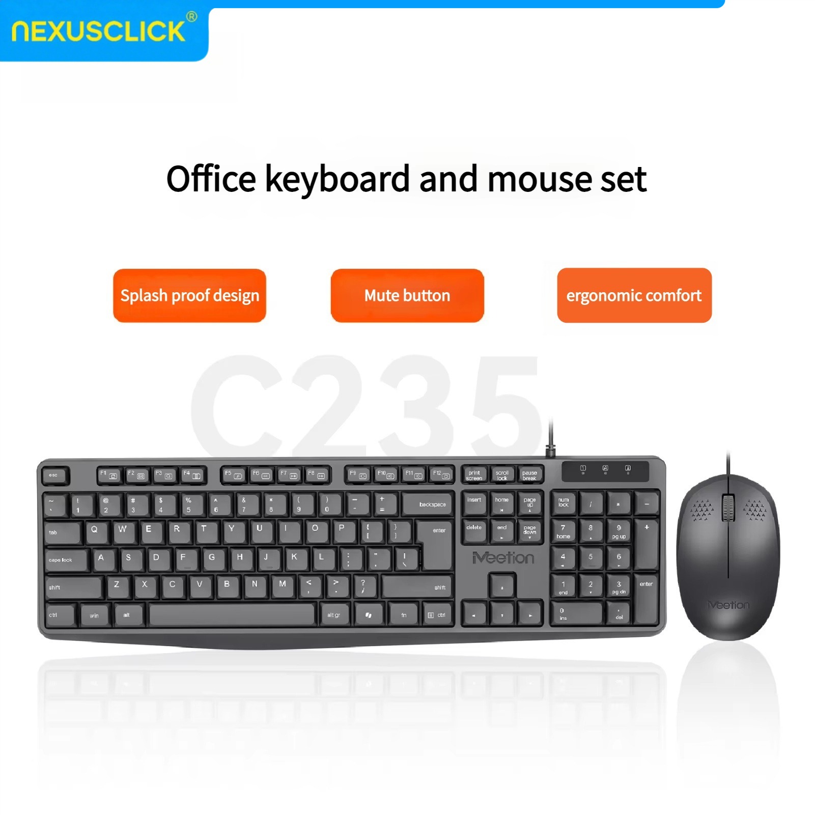 Gaming Keyboard That Is Quiet - NexusClick Arabic English Wired Keyboard Mouse