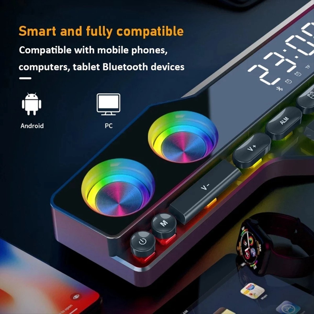 Gaming Keyboard Bluetooth - DTC5 V18 Dazzle Colour Speakers Home
