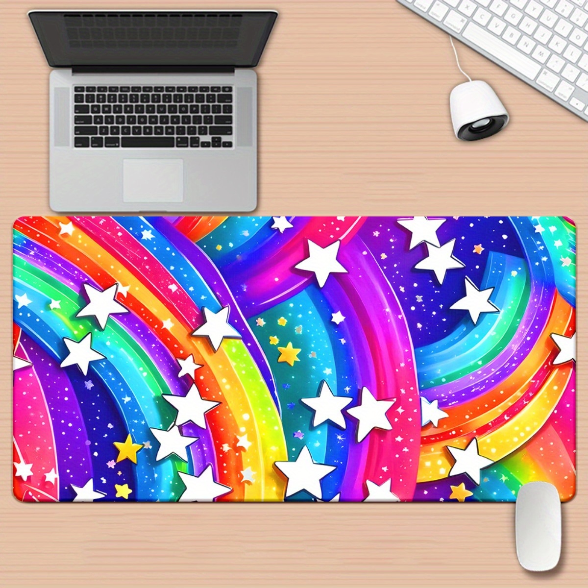 Gaming Keyboard Brand - Brand HD Printed Desk Pad Rainbow