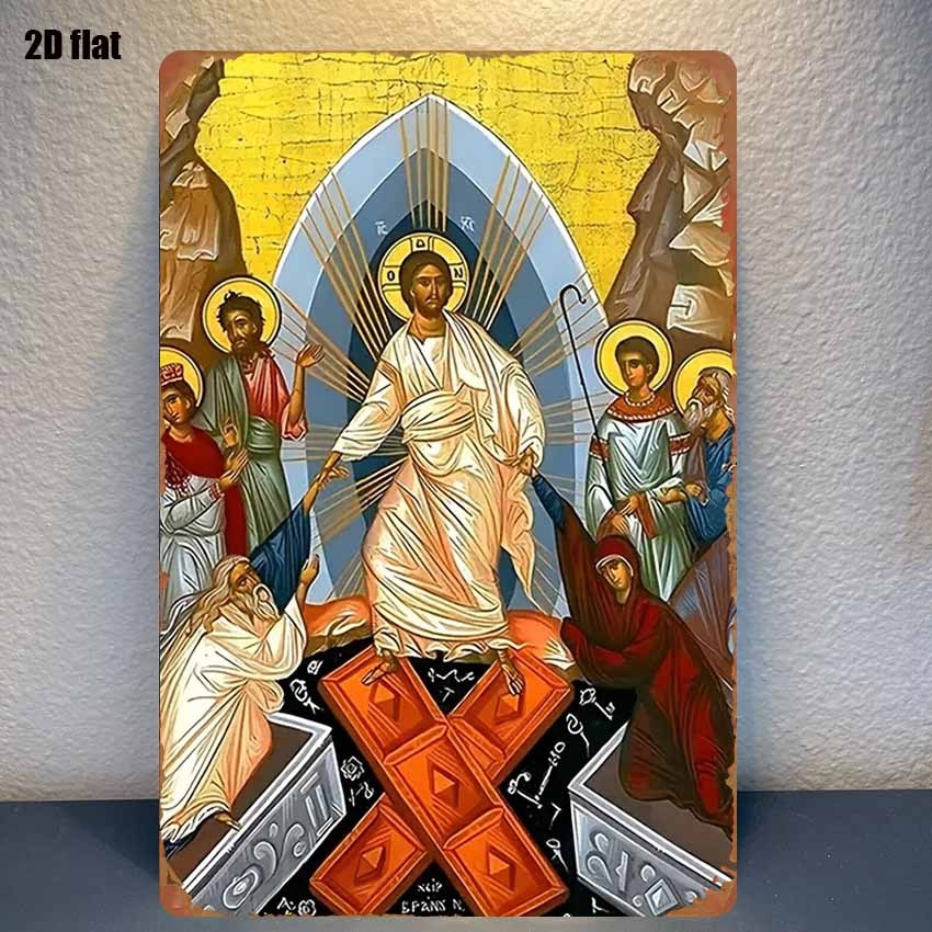 Brass Weight Plate - 2D Vintage Metal Sign Easter Ascension