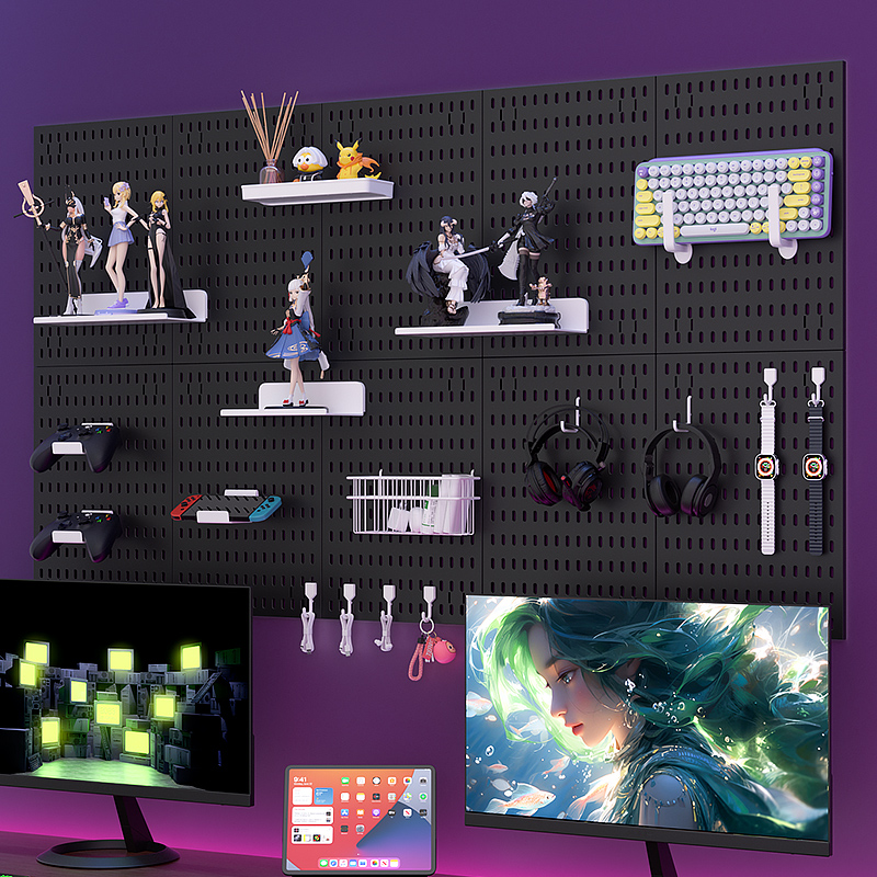 Gaming Keyboard And Mouse - Adhesive Pegboard Shelf for Gaming –