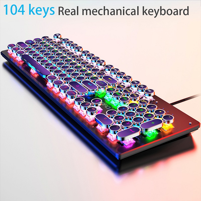 Gaming Keyboard And Mouse For Xbox - Retro Punk Mechanical Keyboard Blue Black