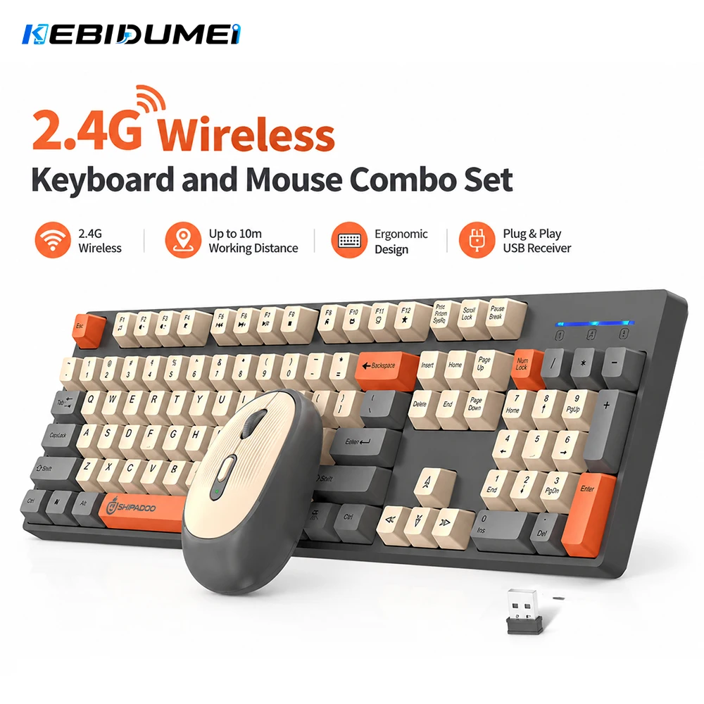 Gaming Keyboard And Mouse Combo - KEBIDUMEI 2.4G Wireless Keyboard and Mouse