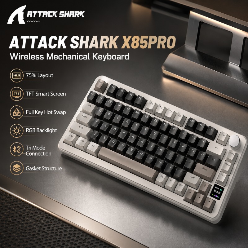 Gaming Keyboard Mini Mechanical - ATTACK SHARK X85PRO Wireless Mechanical Keyboard