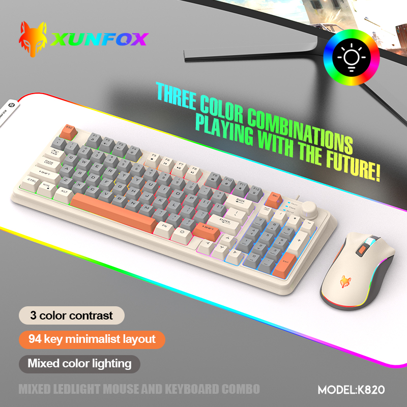 Gaming Keyboard And Mouse For Xbox - K820 USB Wired Game Keyboard Mouse