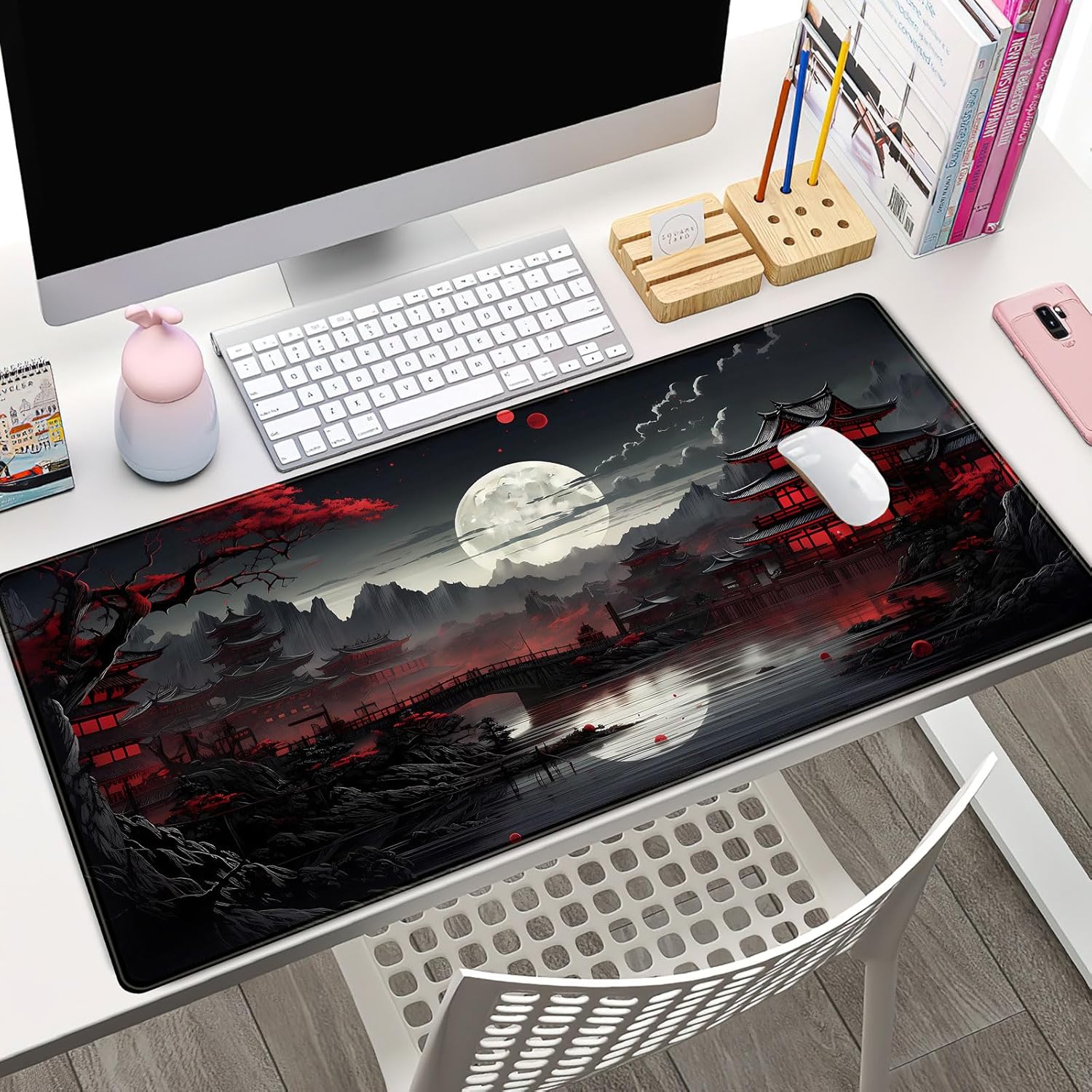 Japanese Desk Mat Riverside Fu - Gaming Keyboard And Mouse recension och pris