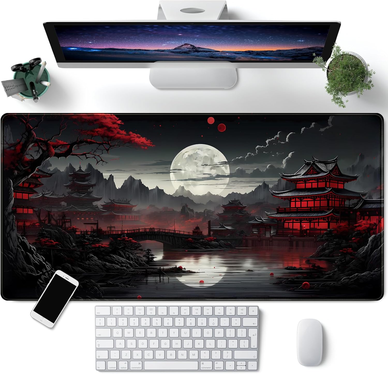 Japanese Desk Mat Riverside Fu - Gaming Keyboard And Mouse recension och pris
