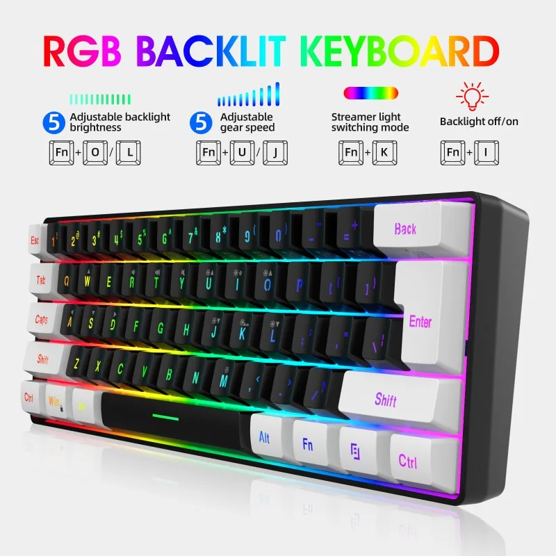 Keyboard and Mouse 60% Compute - Gaming Keyboard Ergonomic recension och pris