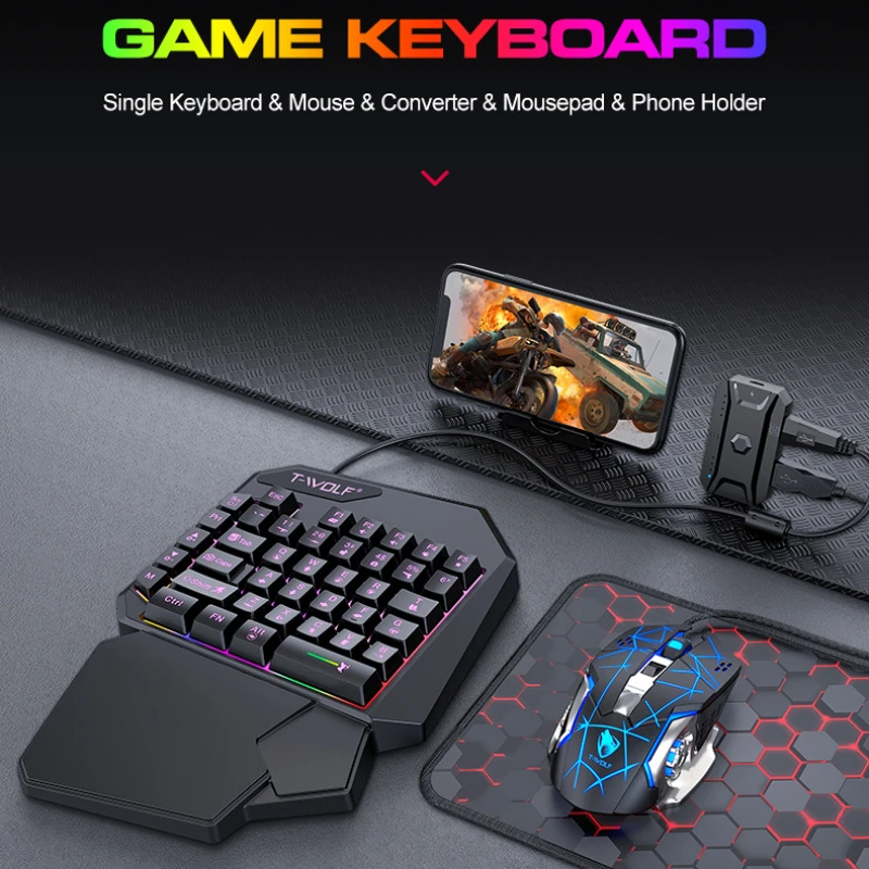T-WOLF TF900 One Handed Keyboa - Gaming Keyboard Mobile recension och pris