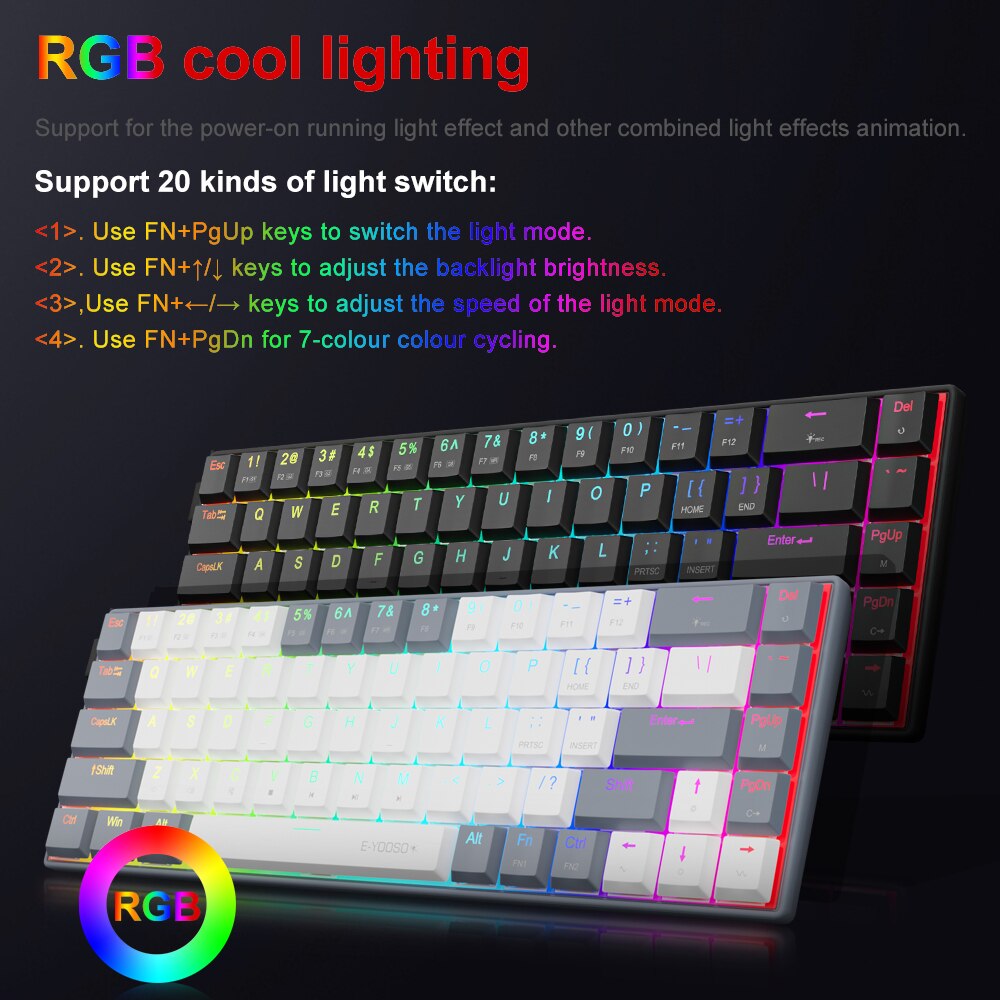 E-YOOSO A68 RGB Mini Slim USB  - Gaming Keyboard Mobile recension och pris