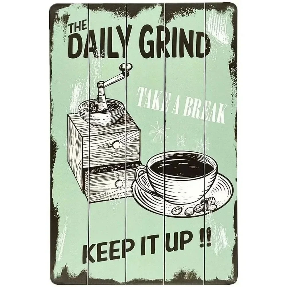 Plaque Metal Signs Drink Coffe - Brass Weight Plate recension och pris