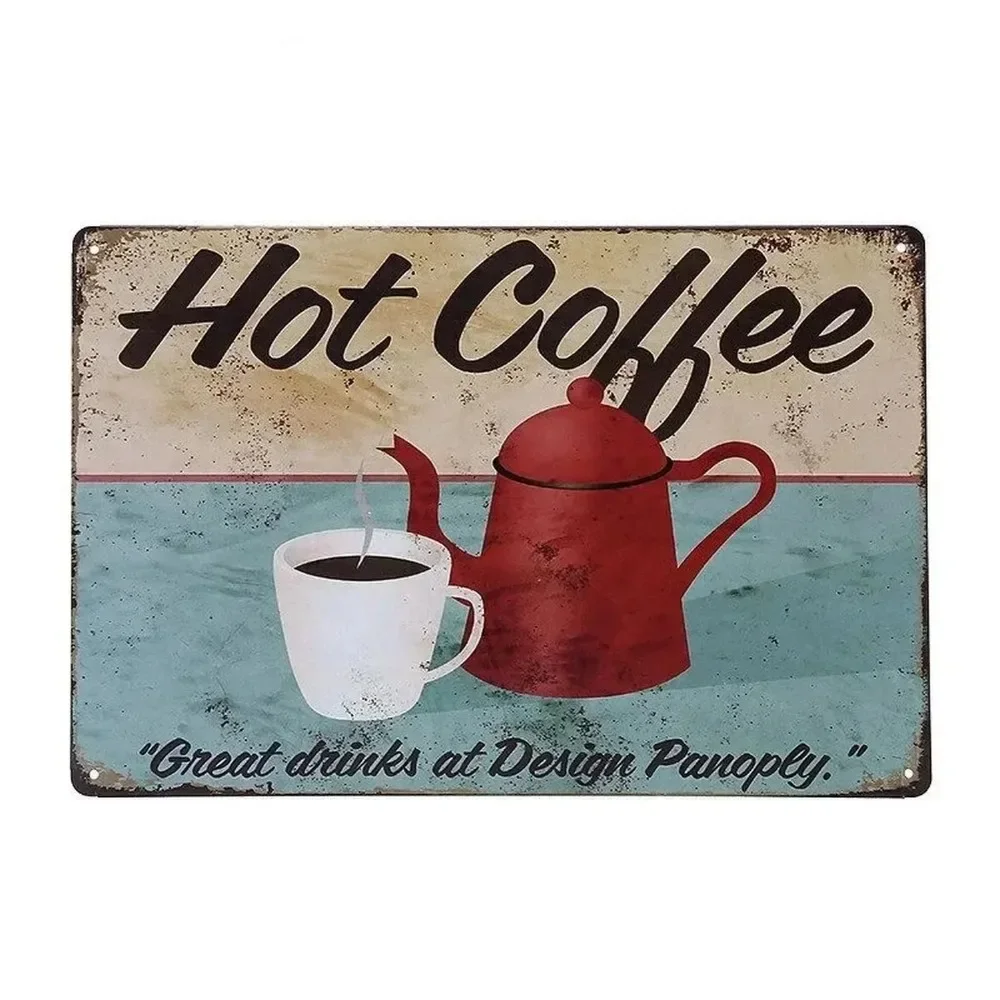 Plaque Metal Signs Drink Coffe - Brass Weight Plate recension och pris