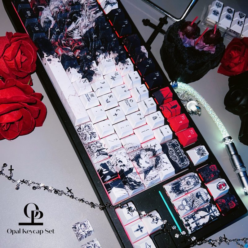 Black White Theme Keycap PBT F - Keyboard Gaming Black recension och pris