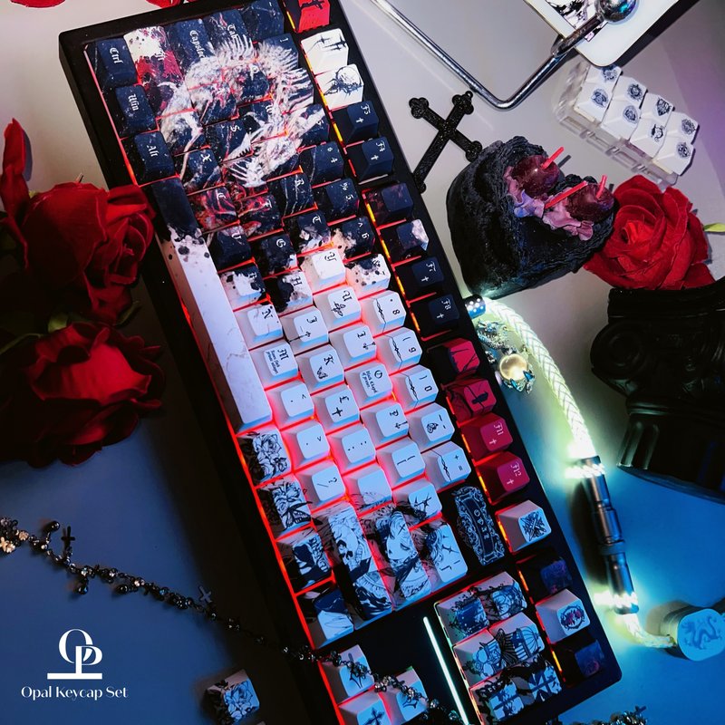Black White Theme Keycap PBT F - Keyboard Gaming Black recension och pris