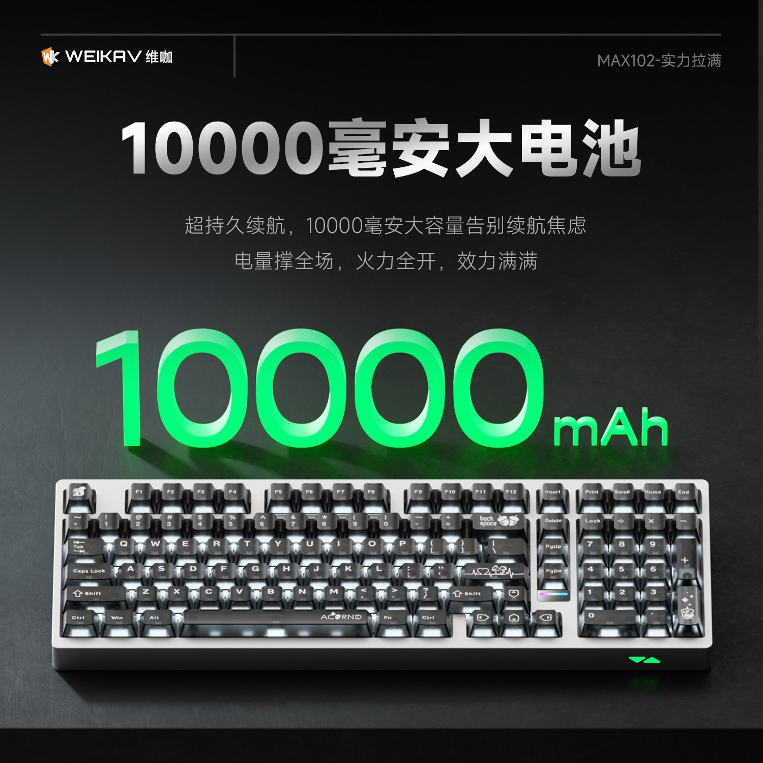 Weika Max102 Aluminum Case Wir - Gaming Keyboard Bluetooth recension och pris