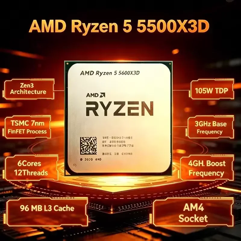 AMD Ryzen 5 5500X3D R5 5500X3D - Amd Cpu Ryzen 5 recension och pris