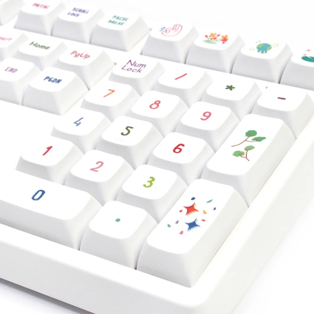 Vibrant Summer Art Keycaps 128 - Gaming Keyboard Tkl recension och pris