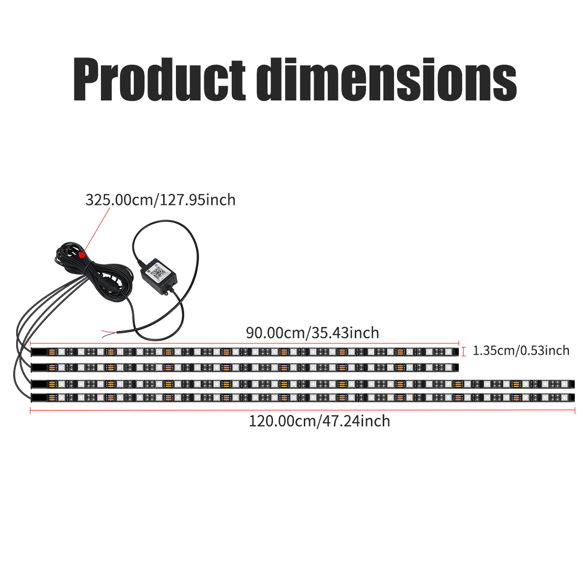 90+120CM Car RGB Chassis Light - Rgb Underglow Strip recension och pris