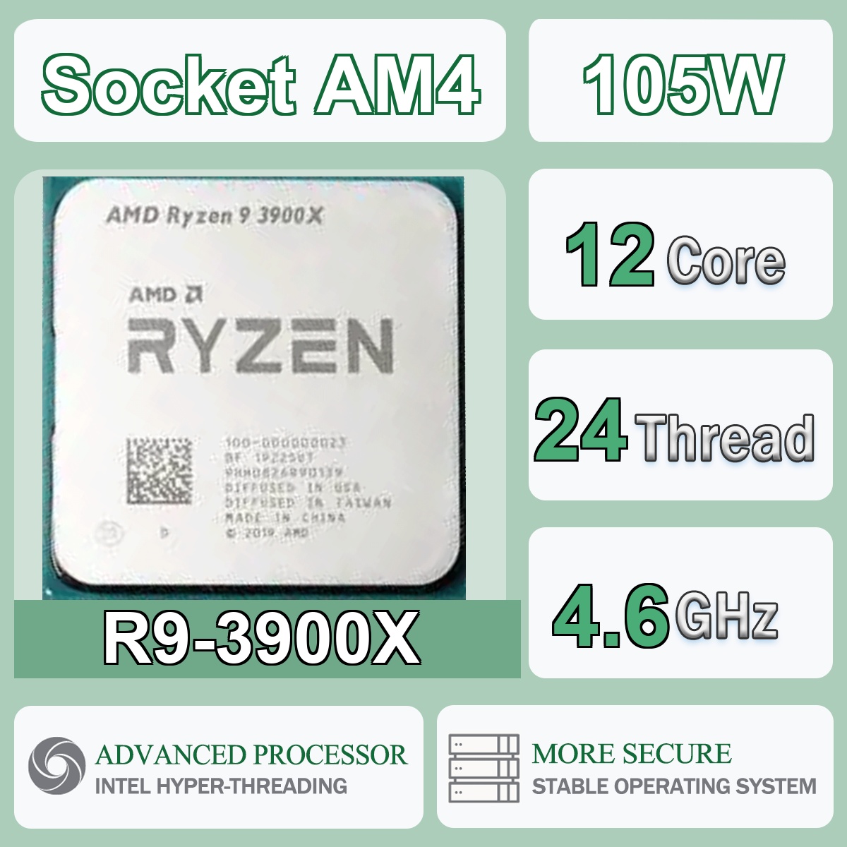 AMD Ryzen 9 3900X 12-Core 24-T - Amd Cpu Ryzen 9 recension och pris