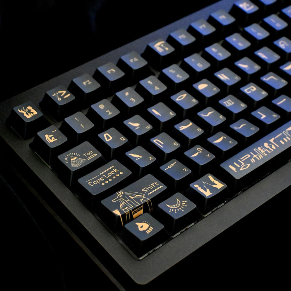 142 Keys Pharaoh Keycap PBT Ma - Keyboard Gaming Black recension och pris