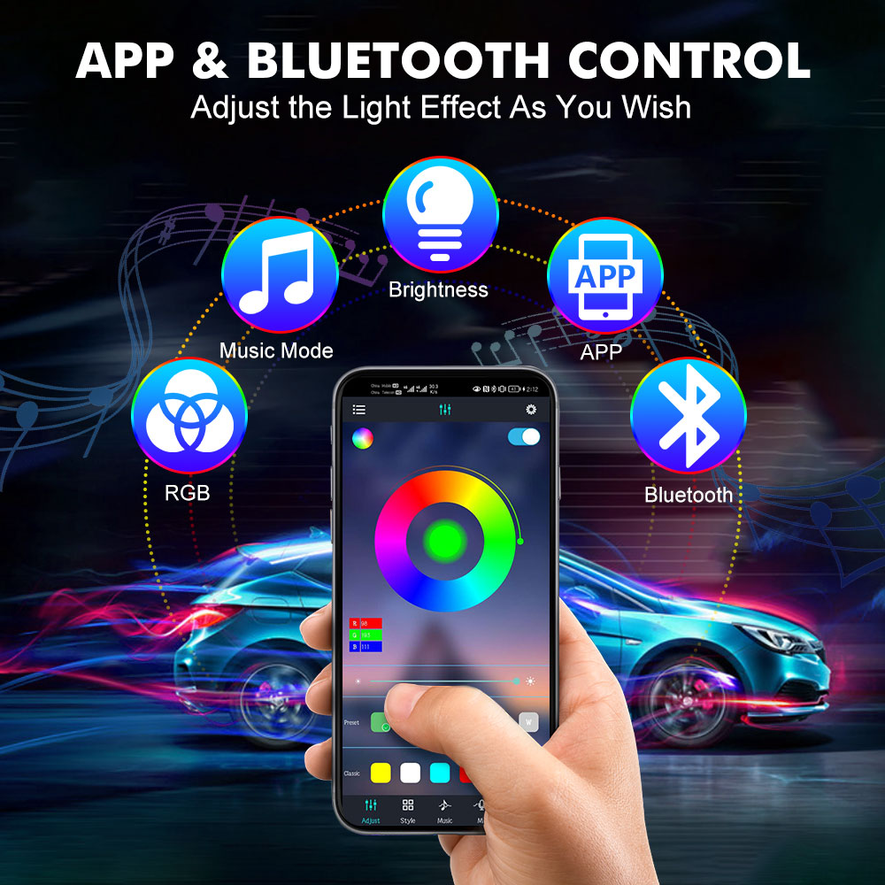 Neon LED Interior Car Light AP - Rgb Underglow Strip recension och pris