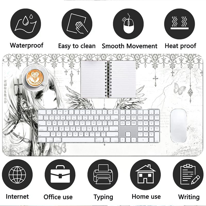 Leather Mousepad Black White A - Gaming Keyboard And Mouse recension och pris
