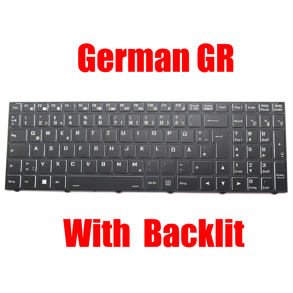 German GR Laptop Keyboard For  - Keyboard Gaming Black recension och pris