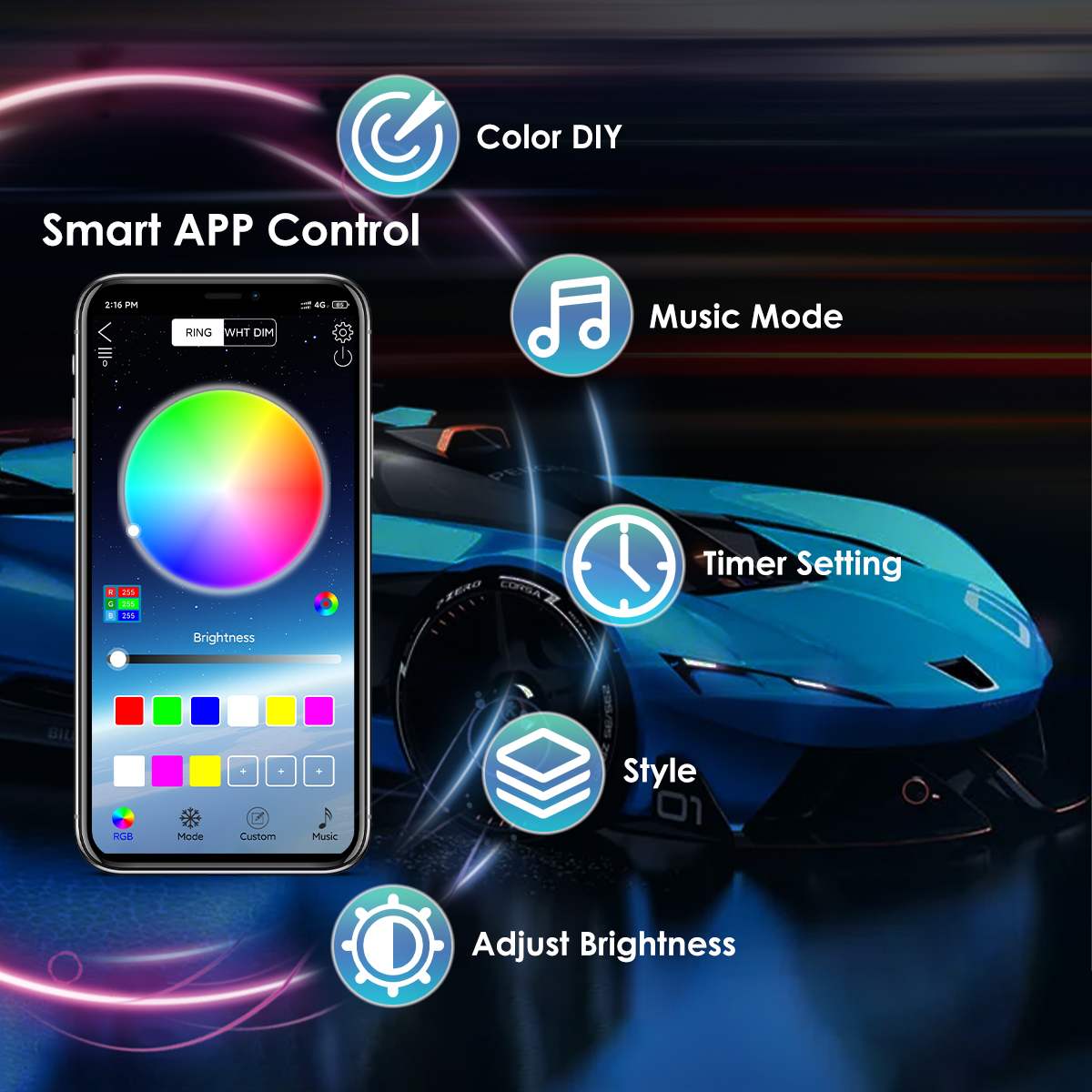 Wireless LED Car Flexible Unde - Rgb Underglow Strip recension och pris