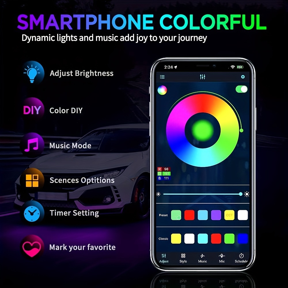 RGB Flexible Car Underglow LED - Rgb Underglow Strip recension och pris