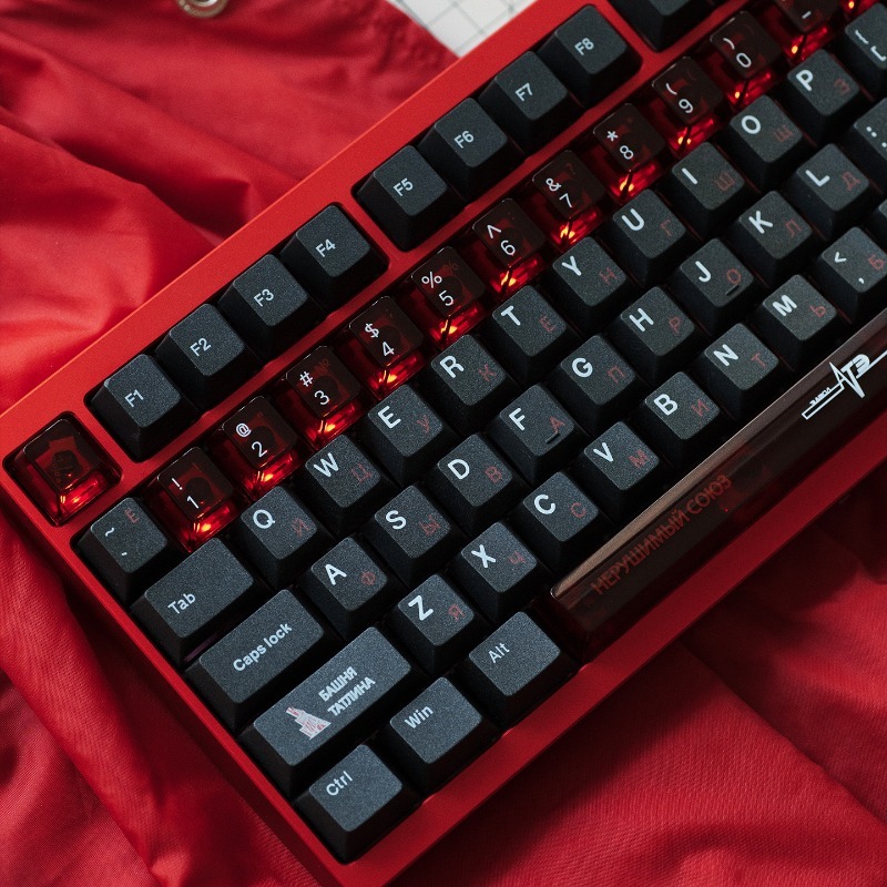 Soviet Black Theme Keycaps Set - Keyboard Gaming Black recension och pris