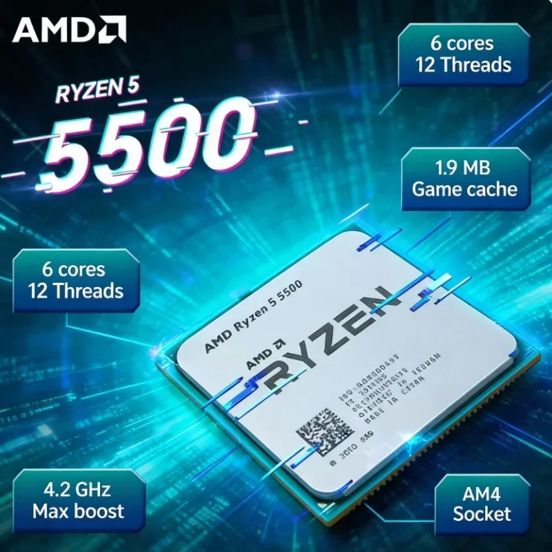 AMD Ryzen 5 5500 Studio Multi  - Amd Cpu Ryzen 5 recension och pris